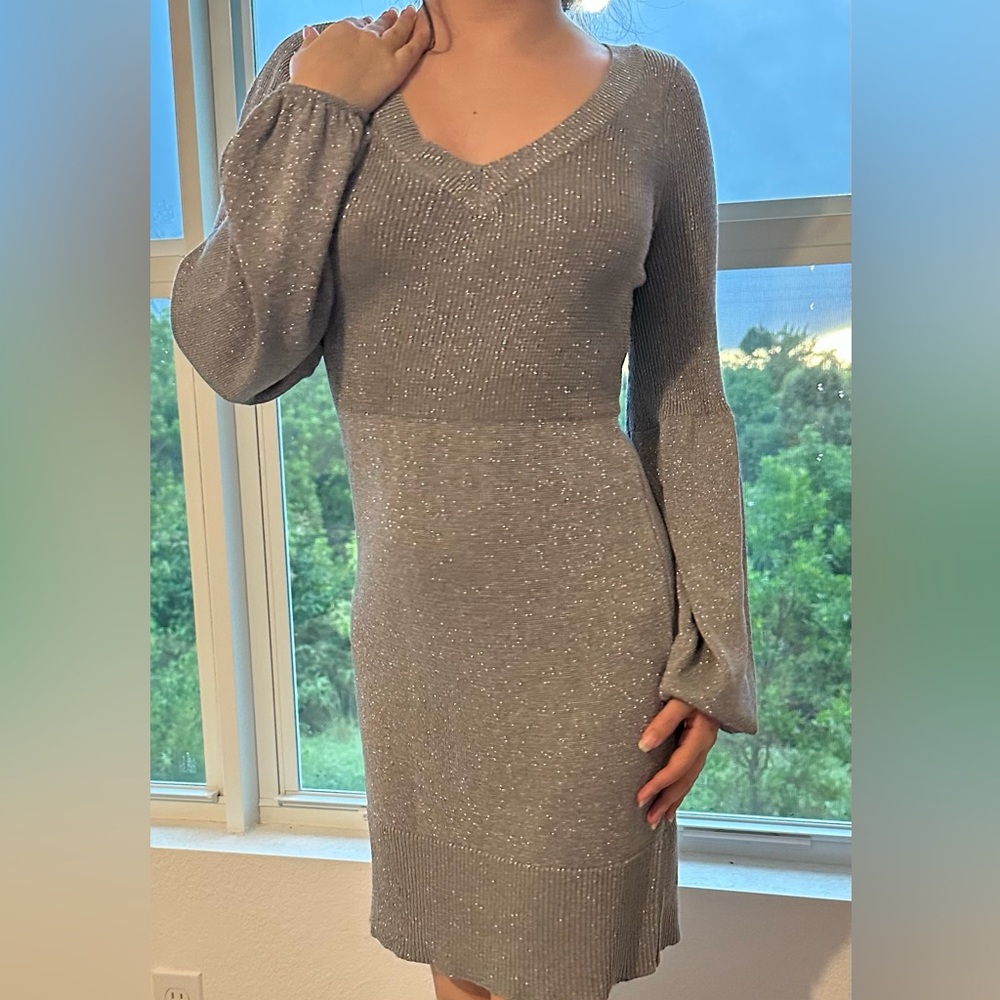 Silver Knit Dress - Picture 3 of 7